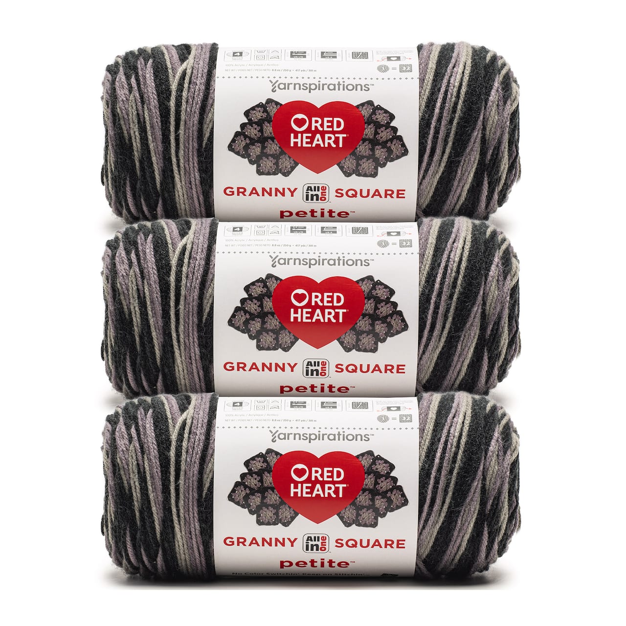 3 Pack Red Heart® All in One™ Granny Square Petite™ Yarn